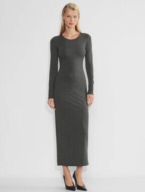NWT Aritzia Contour Crew Maxi Dress | Heather Charcoal | 2XS